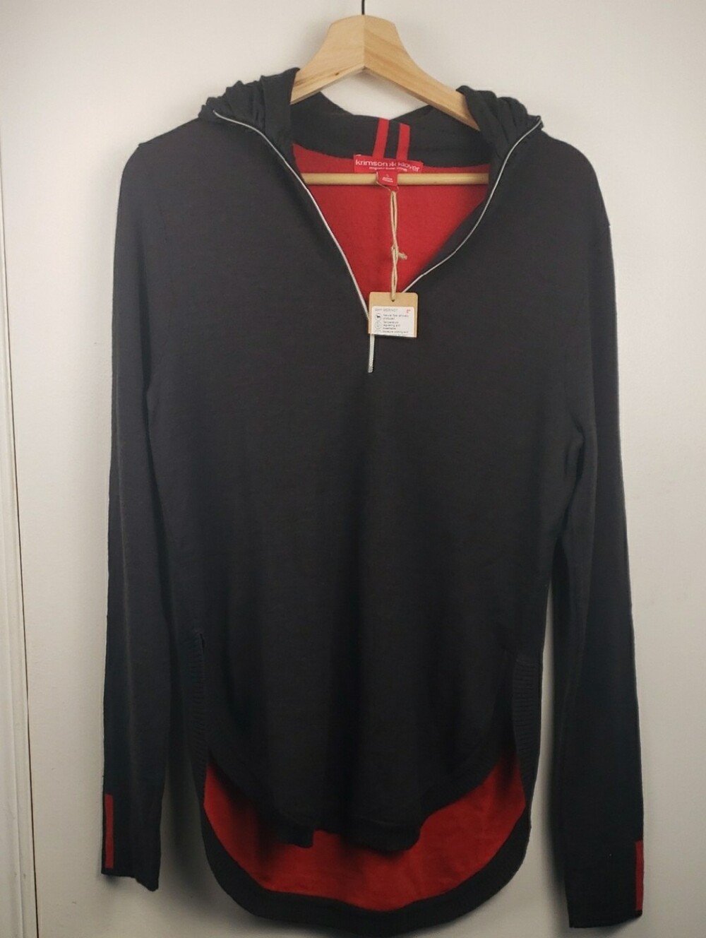 Krimson Klover Black Zip Neck Woll Sweater Very Soft Nwt Size Small